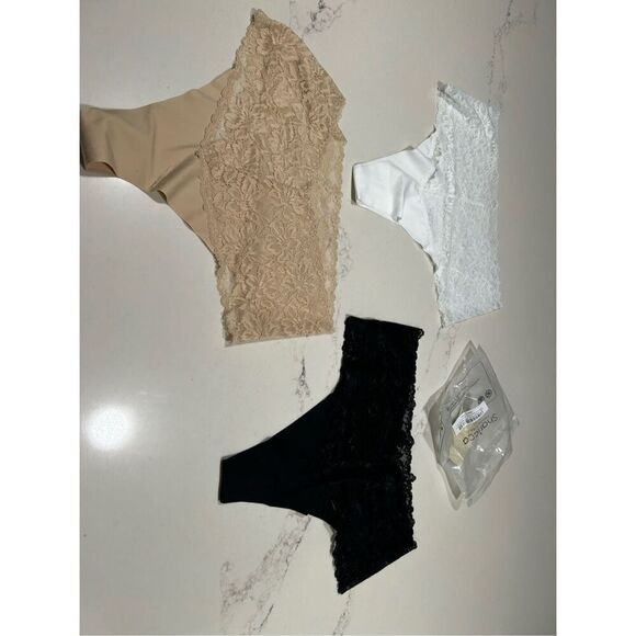 NEW 3 Seamless High Waist Underwear Lace Thong Soft Comfortable Panties L - Picture 5 of 5